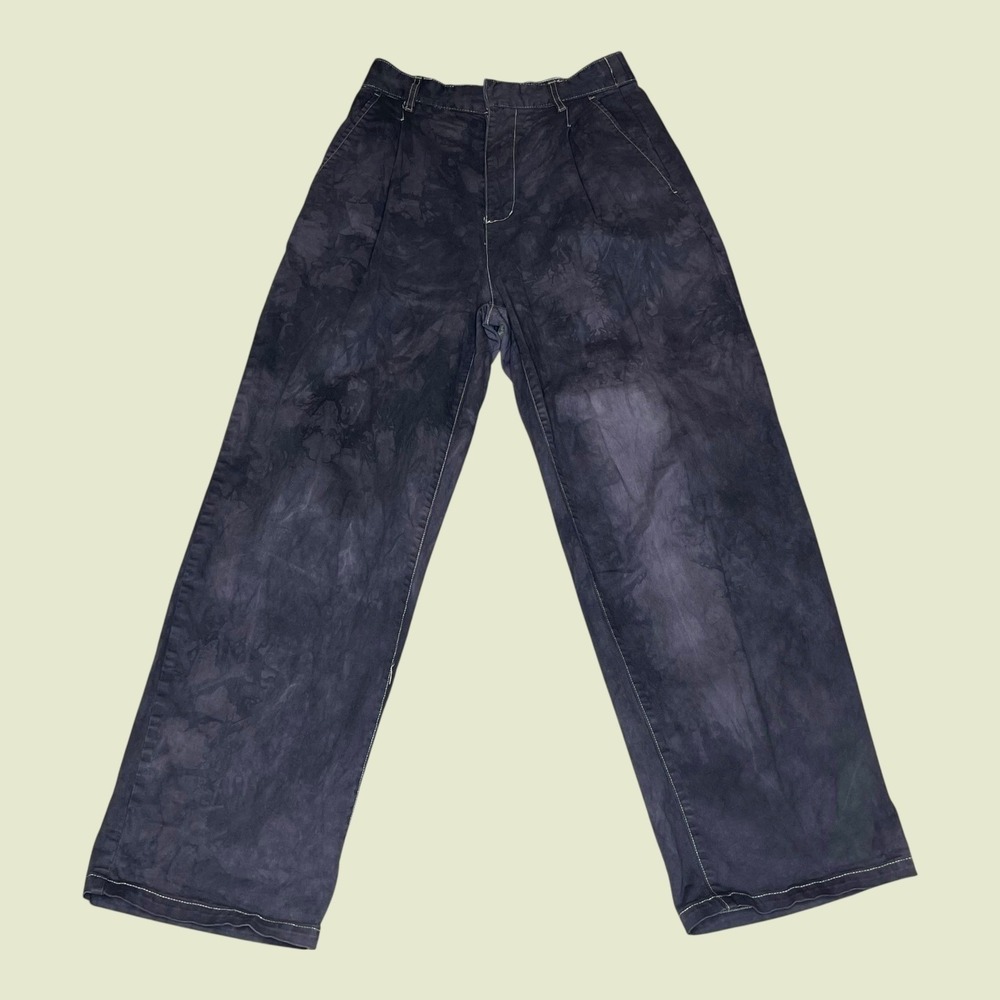 BDG Urban Outfitters Grey Acid‎ Wash Wide Leg Pleated Denim Pants Womens 4 26x29